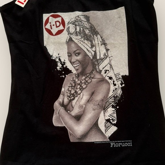 Fiorucci Black Tank Top with Graphic Print - Naomi Headwrap Tank – Size L (NWT) - Picture 3 of 4